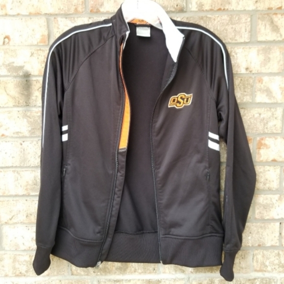 Oklahoma State Cowboys BLACK embroidered zip-up Jacket (Size SM) Coat - Picture 1 of 9